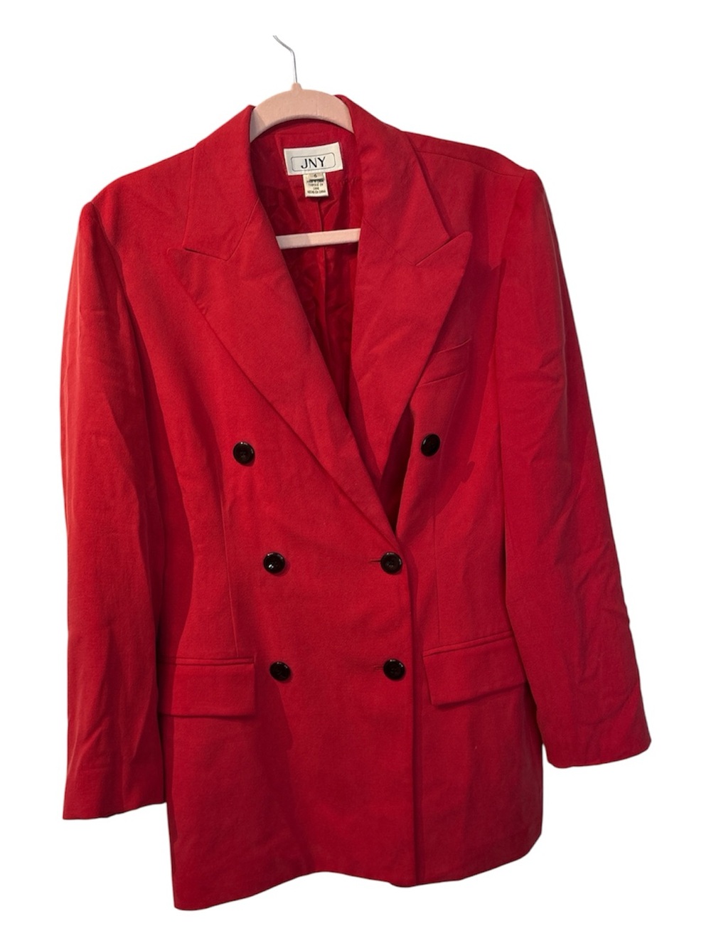 ⭐️ JNY Vintage Silk Double-Breasted Red Blazer- size 6